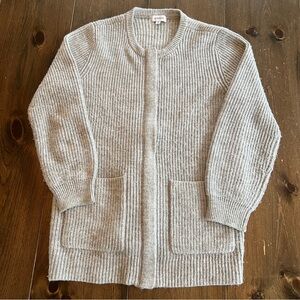 EVEREVE Harlow Zip Front Cardigan Sweater Heather Gray